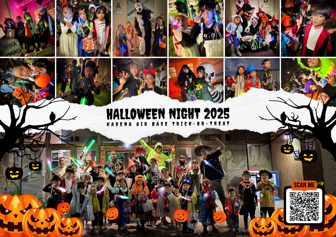 嘉手納基地USOの前で記念撮影